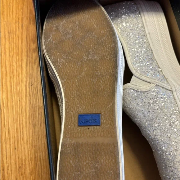 Kate Spade Silver Glitter Women's Slip-On Shoes - Picture 3 of 4